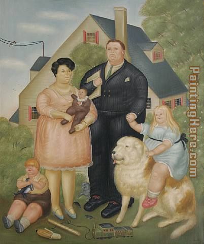 A Family painting - Fernando Botero A Family art painting